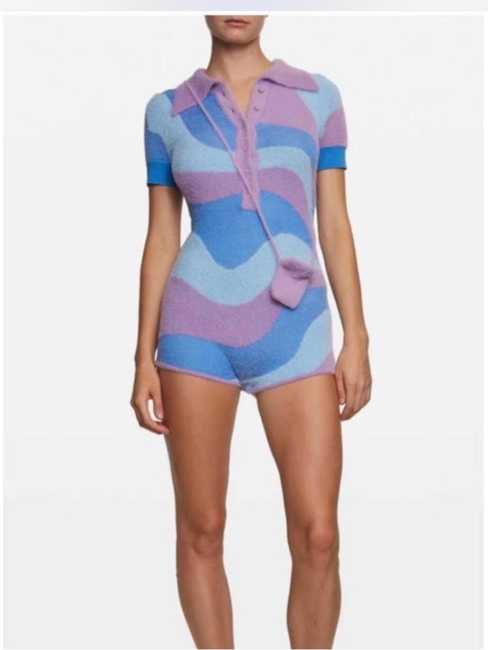 House of Sunny Retro Purple Blue Romper 14